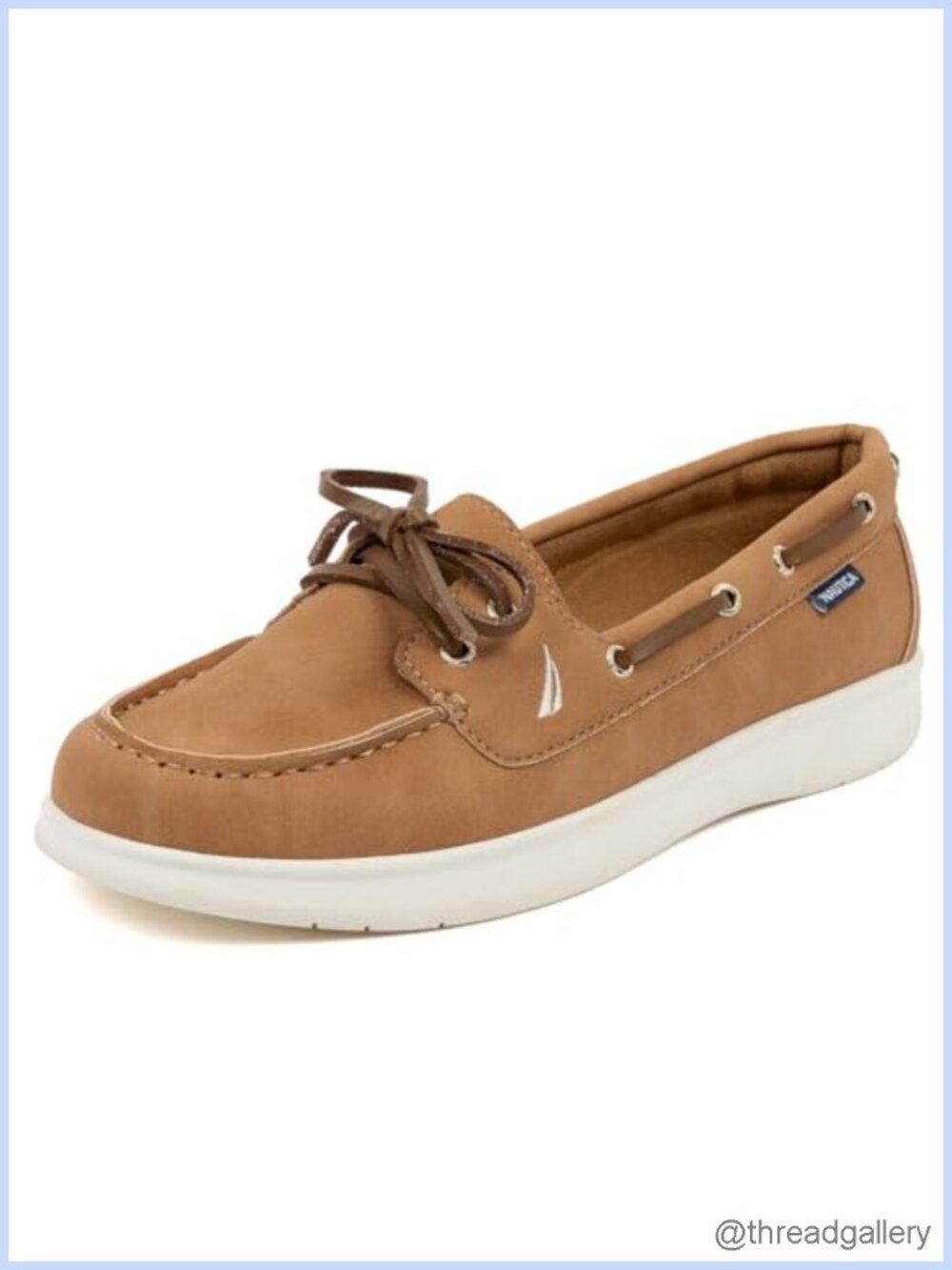 Nautica Women's Moc-Toe Boat Shoes Faux Leather Cushioned Slip-On Loafers